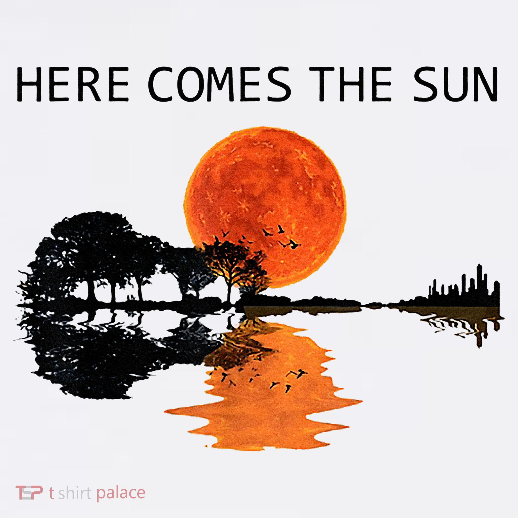 Here Comes The Sun Guitar Shadow Sunset  Women's Tank Top