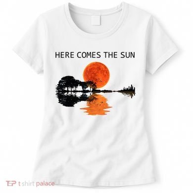 Here Comes The Sun Guitar Shadow Sunset  Women's T-Shirt