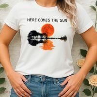 Here Comes The Sun Guitar Shadow Sunset  Women's T-Shirt thumb 2
