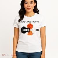 Here Comes The Sun Guitar Shadow Sunset  Women's T-Shirt thumb 4