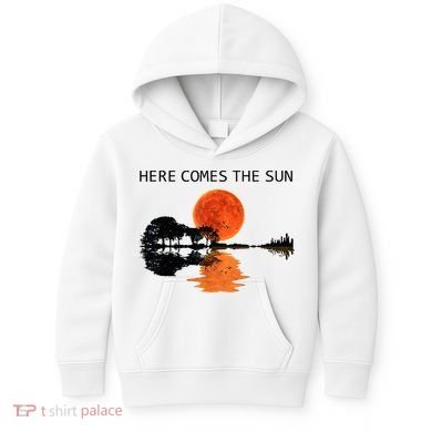 Here Comes The Sun Guitar Shadow Sunset  Kids Hoodie