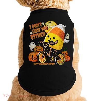 Halloween Costume Team Candy Corn I DonT Like You Either Doggie Tank