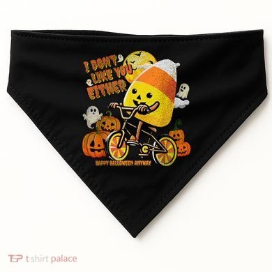 Halloween Costume Team Candy Corn I DonT Like You Either USA-Made Doggie Bandana