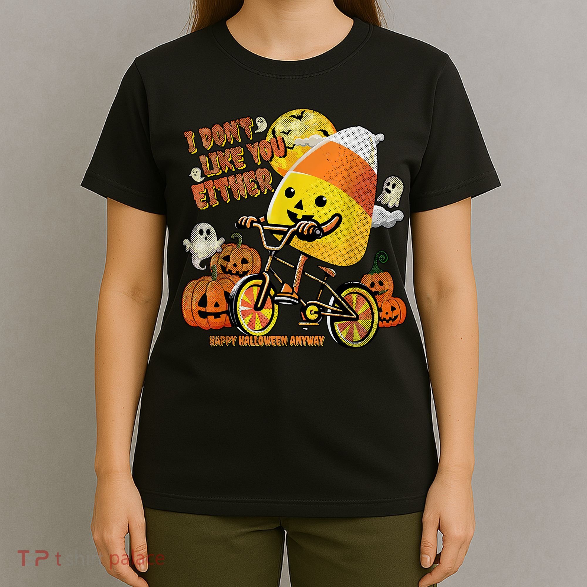 Halloween Costume Team Candy Corn I DonT Like You Either T-Shirt