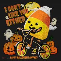 Halloween Costume Team Candy Corn I DonT Like You Either Coaster thumb 2