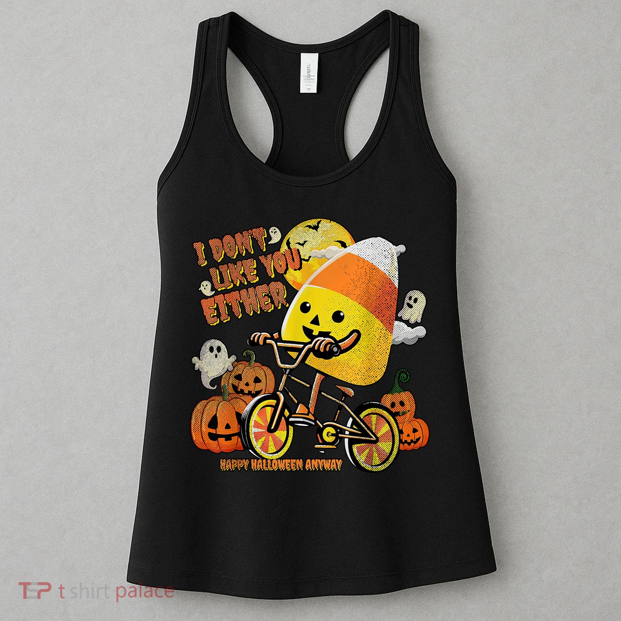 Halloween Costume Team Candy Corn I DonT Like You Either Women's Tank Top