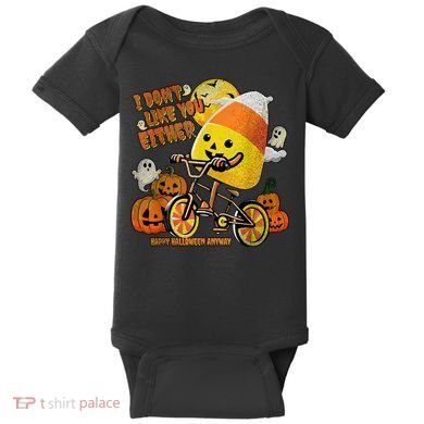 Halloween Costume Team Candy Corn I DonT Like You Either Baby Bodysuit