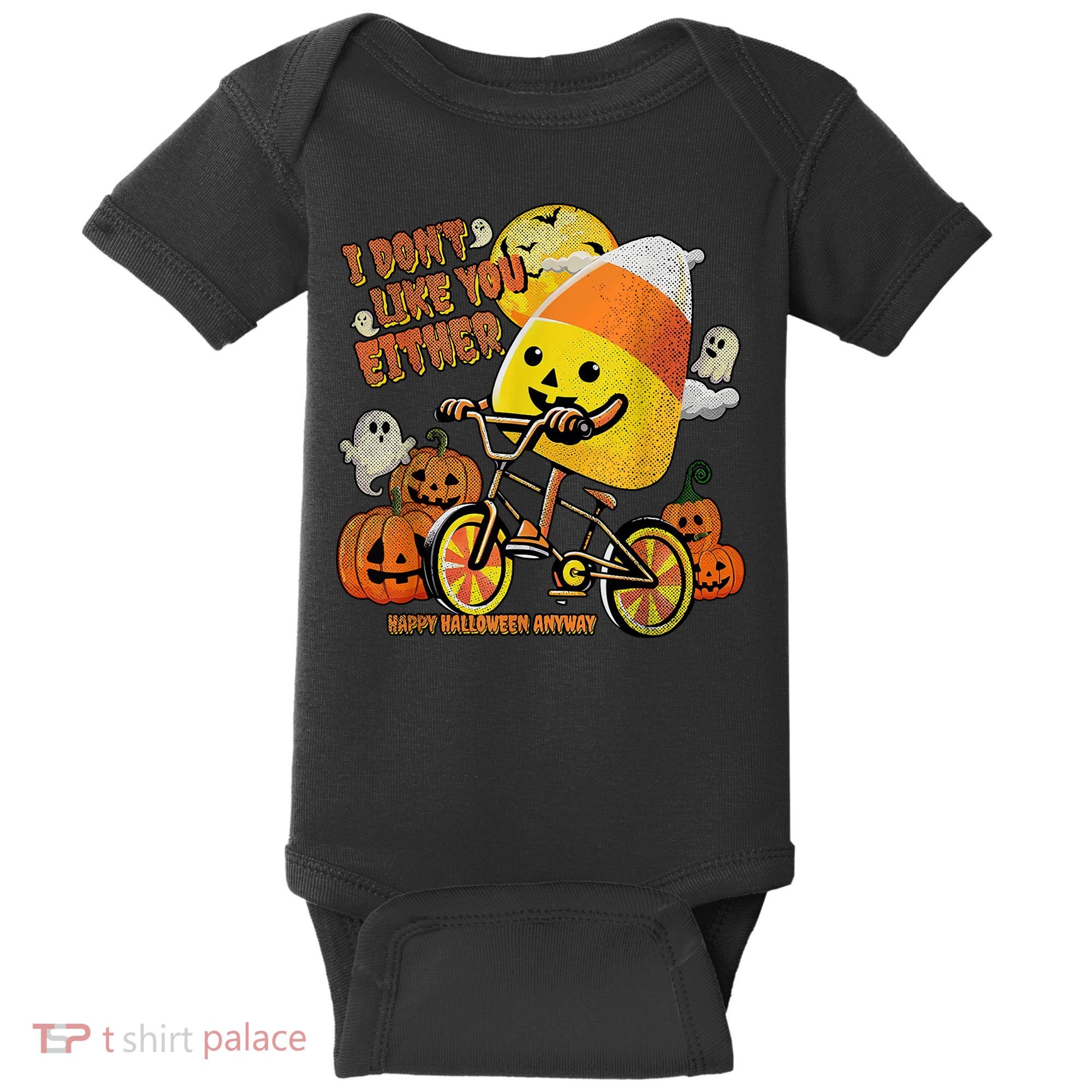 Halloween Costume Team Candy Corn I DonT Like You Either Baby Bodysuit