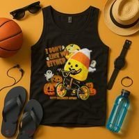 Halloween Costume Team Candy Corn I DonT Like You Either Tank Top thumb 4