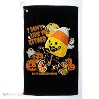 Halloween Costume Team Candy Corn I DonT Like You Either Golf Towel thumb 0