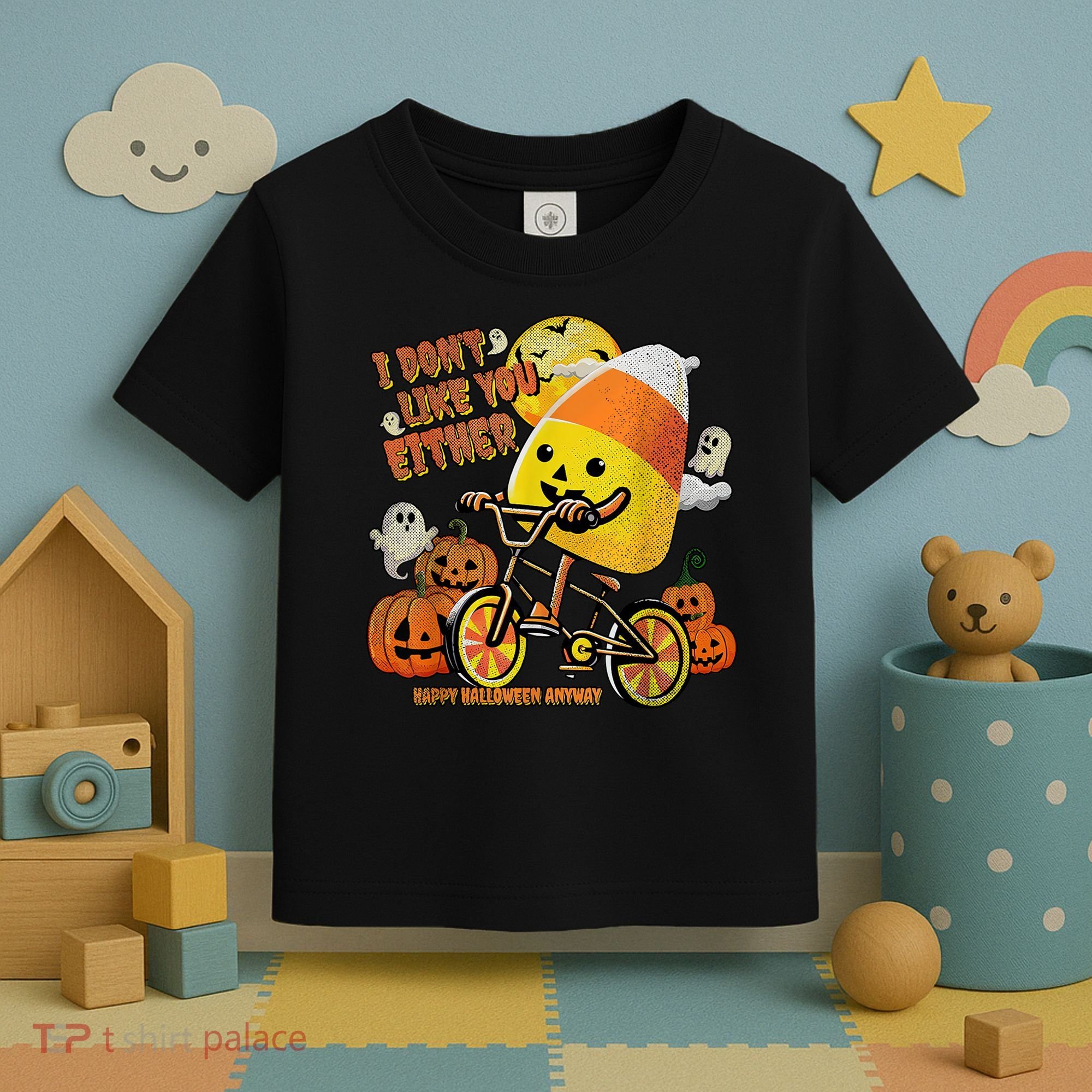 Halloween Costume Team Candy Corn I DonT Like You Either Toddler T-Shirt