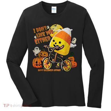 Halloween Costume Team Candy Corn I DonT Like You Either Women's Long Sleeve Shirt