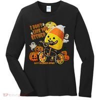 Halloween Costume Team Candy Corn I DonT Like You Either Women's Long Sleeve Shirt thumb 0