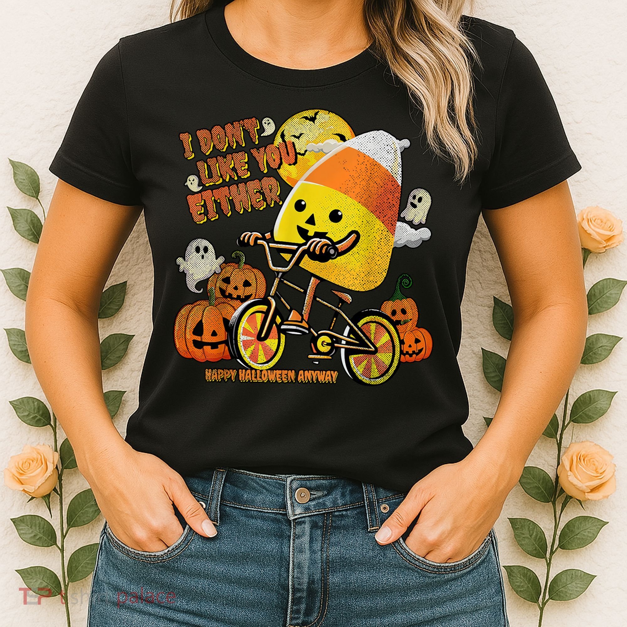 Halloween Costume Team Candy Corn I DonT Like You Either Women's T-Shirt