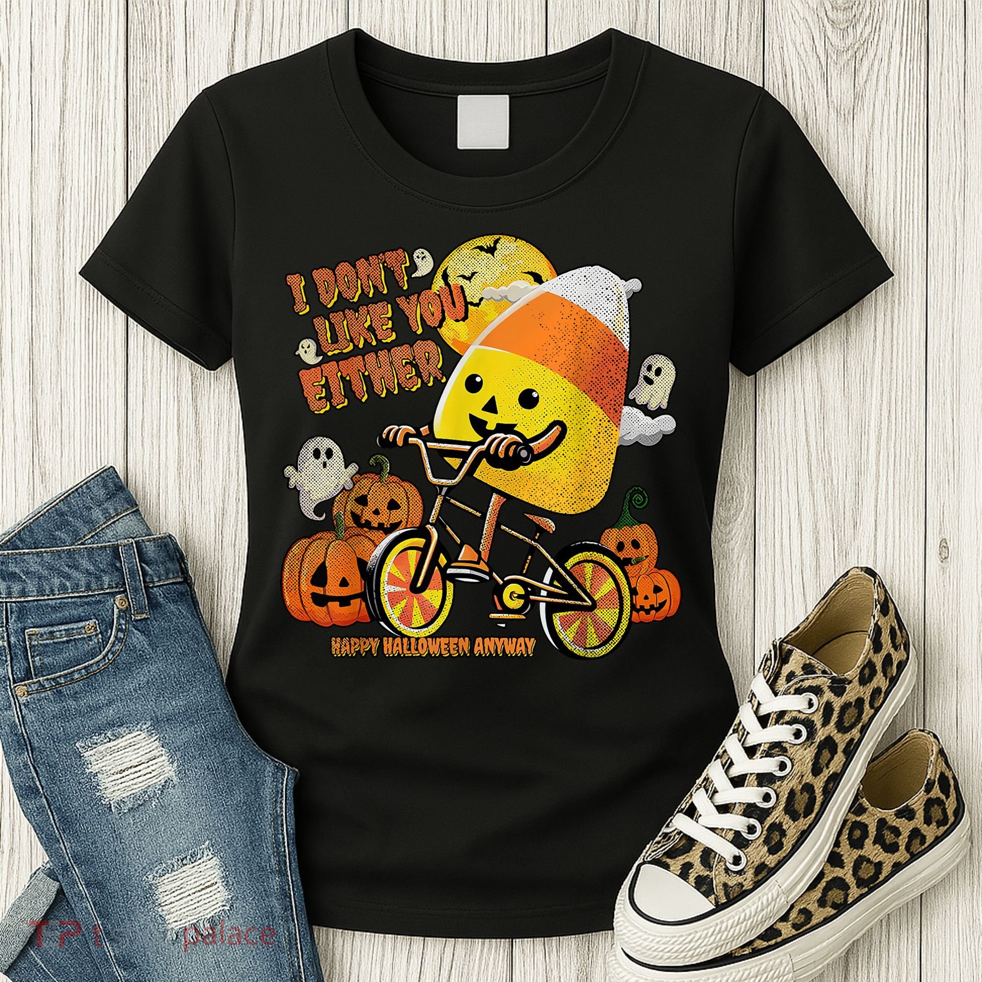 Halloween Costume Team Candy Corn I DonT Like You Either Women's T-Shirt