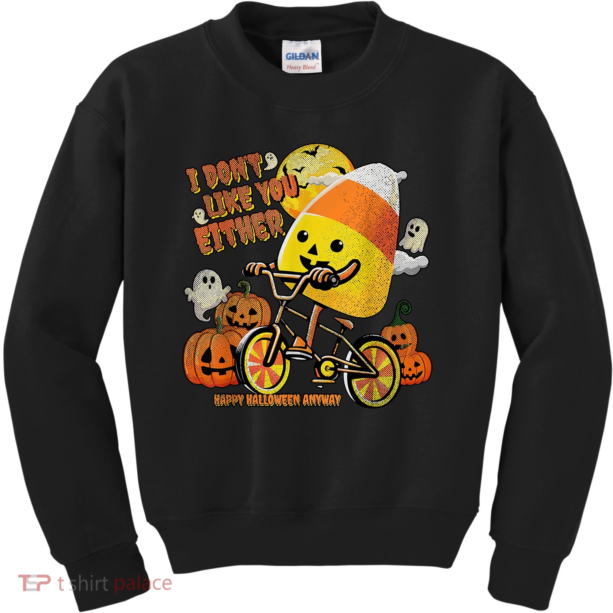 Halloween Costume Team Candy Corn I DonT Like You Either Kids Sweatshirt