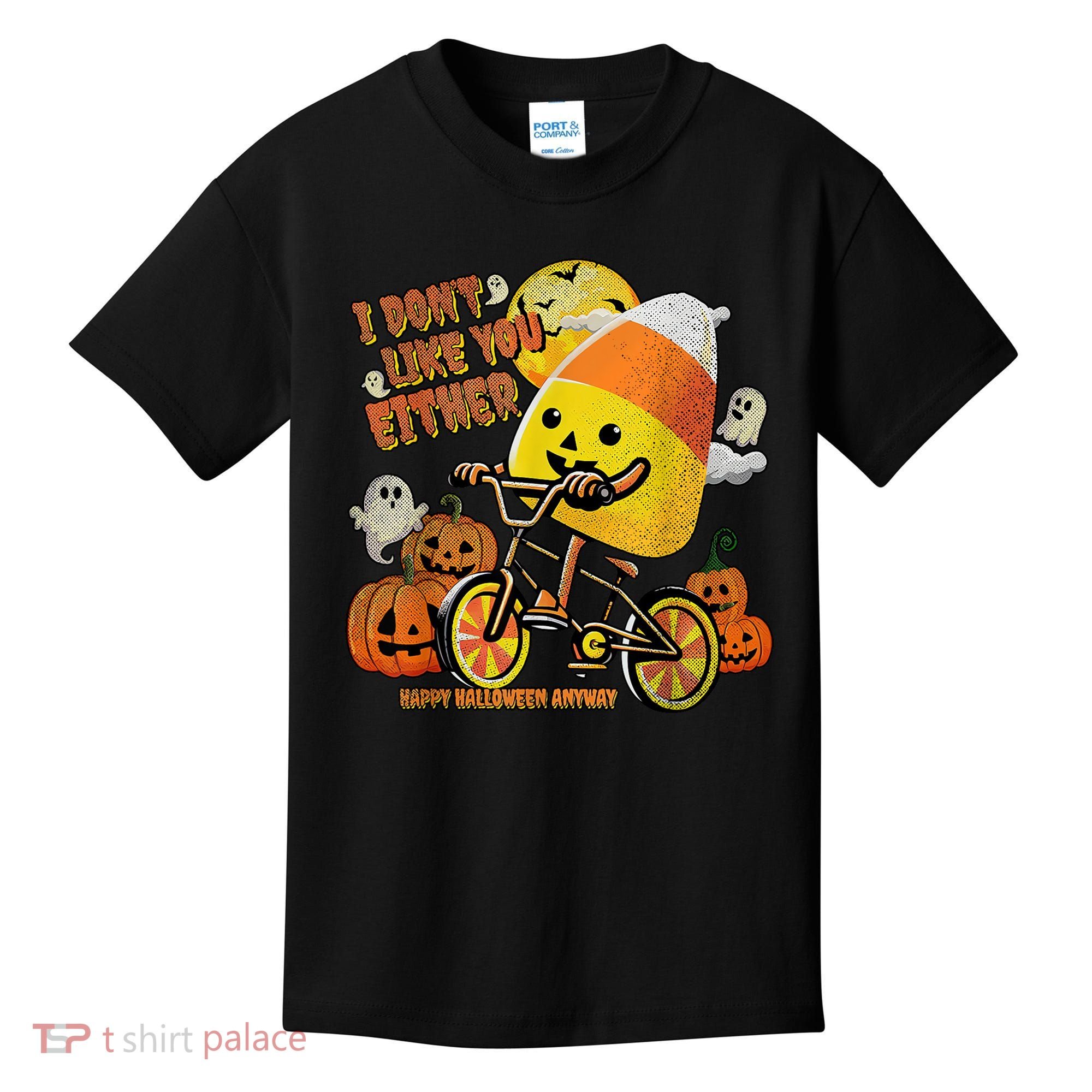 Halloween Costume Team Candy Corn I DonT Like You Either Kids T-Shirt