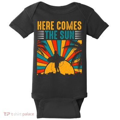 Here Comes The Sun | Surfing Summer Surf Surfer Gift Baby Bodysuit