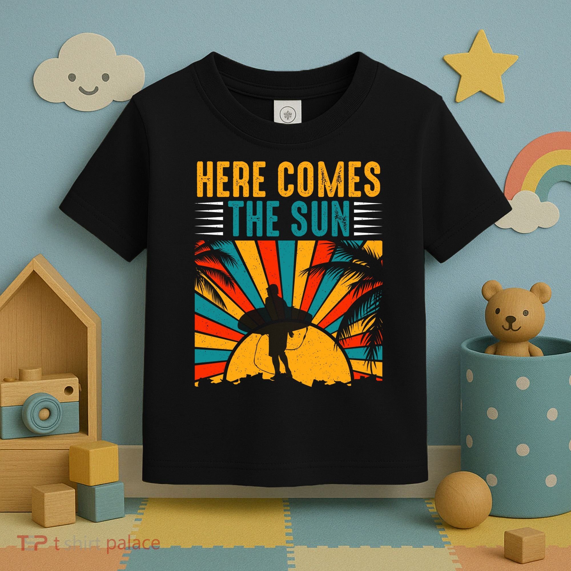 Here Comes The Sun | Surfing Summer Surf Surfer Gift Toddler T-Shirt
