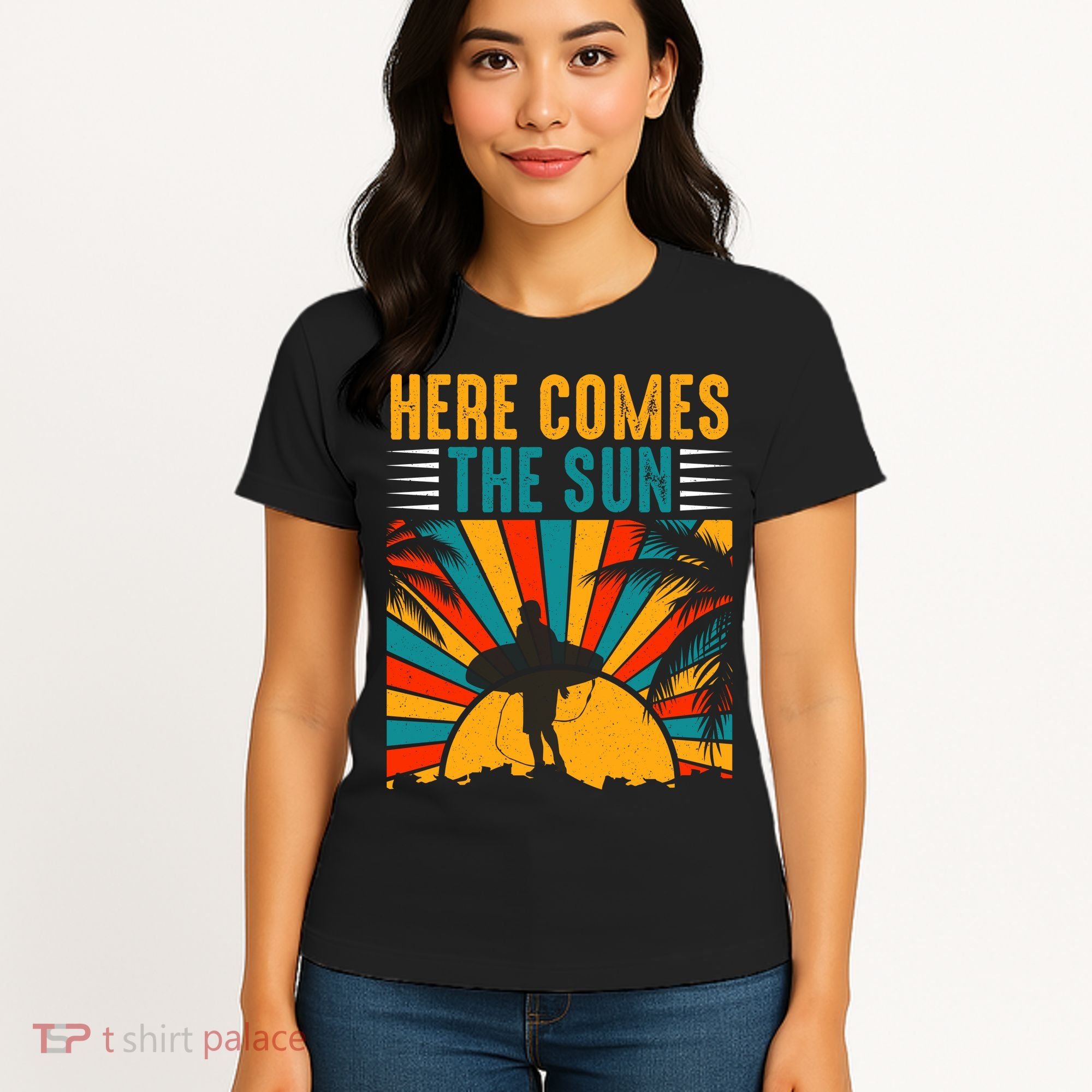 Here Comes The Sun | Surfing Summer Surf Surfer Gift Women's T-Shirt