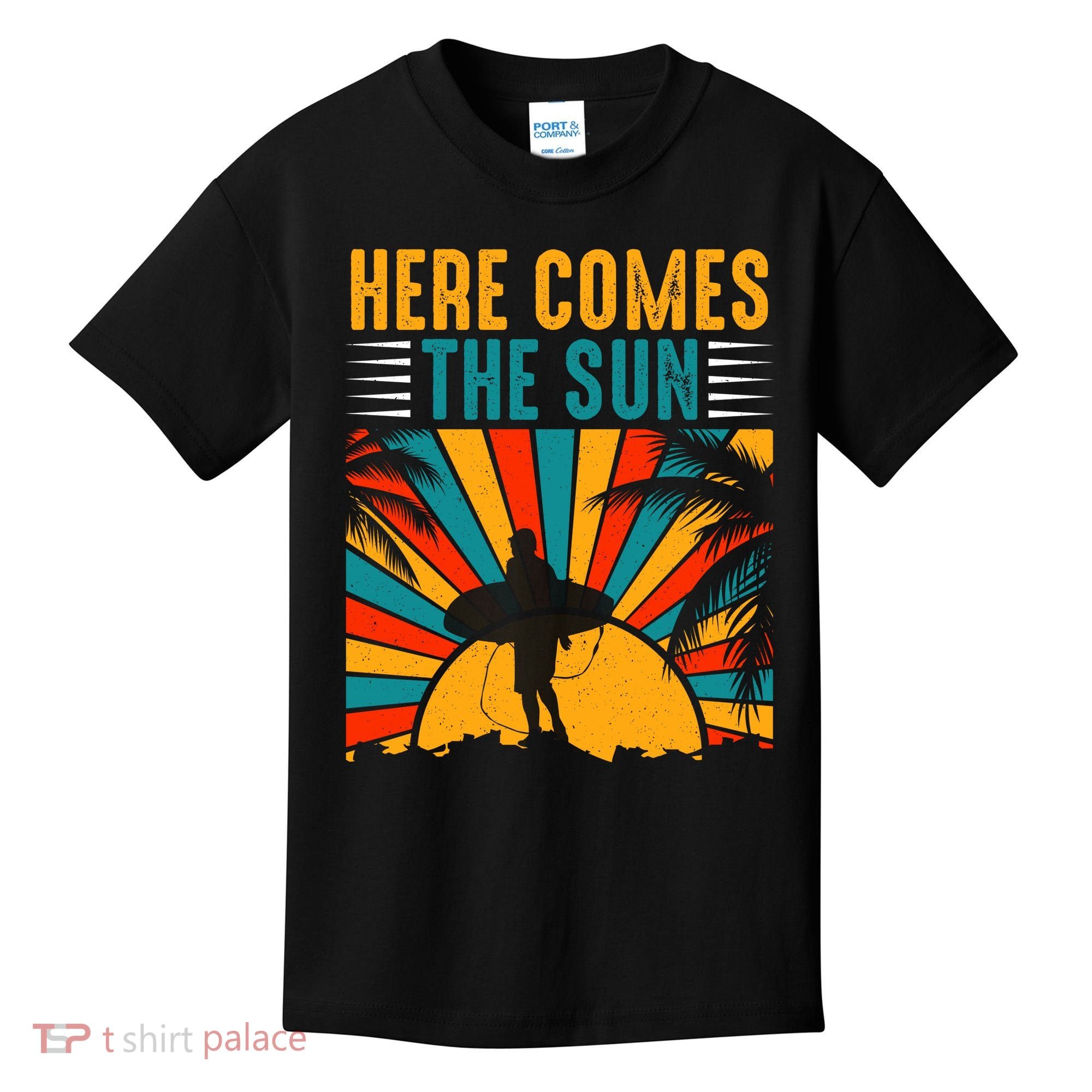 Here Comes The Sun | Surfing Summer Surf Surfer Gift Kids T-Shirt