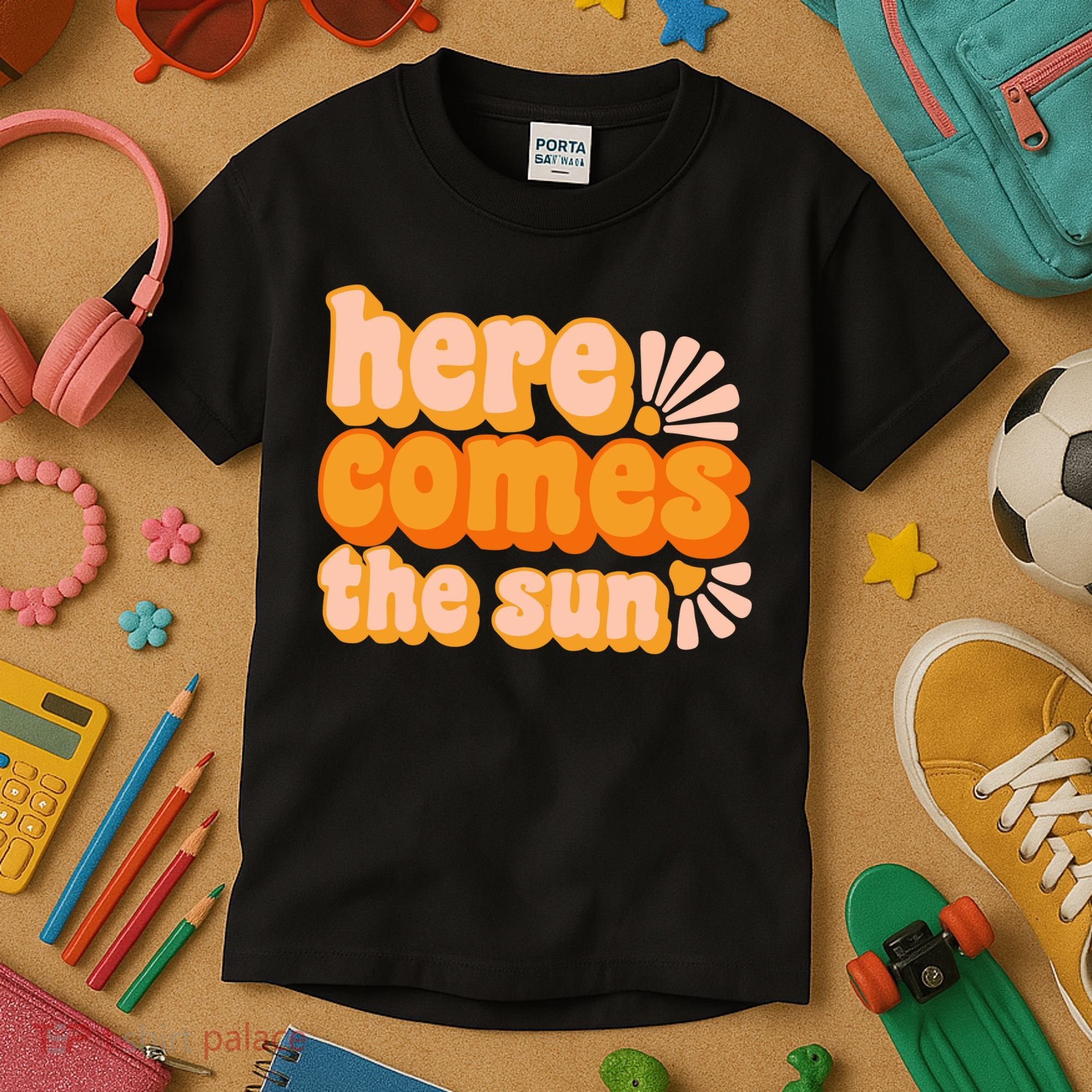 Here Comes The Sun Summer Vibes Kids T-Shirt
