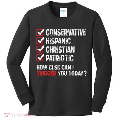 Hispanic Conservative Trigger Kids Long Sleeve Shirt