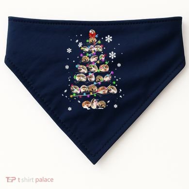 Hedgehog Christmas Tree USA-Made Doggie Bandana