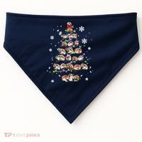 Hedgehog Christmas Tree USA-Made Doggie Bandana thumb 0