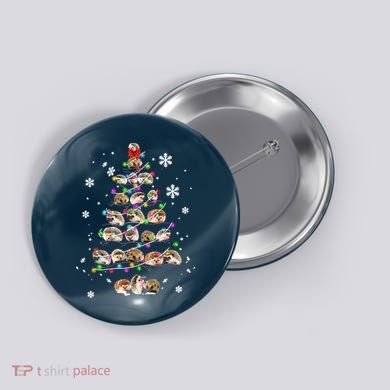 Hedgehog Christmas Tree Button