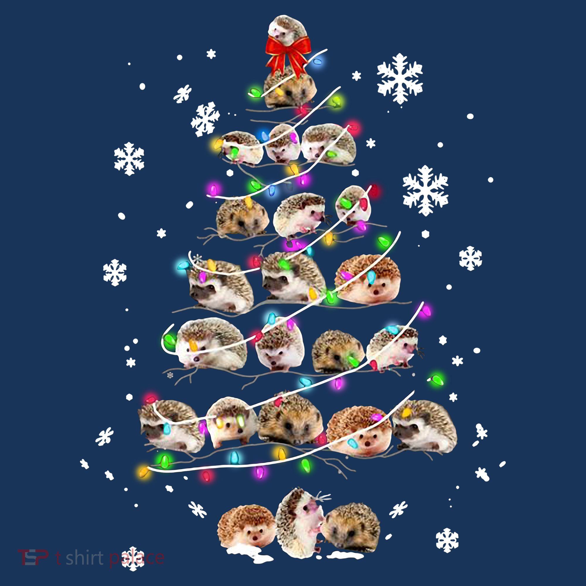 Hedgehog Christmas Tree Baby Bodysuit