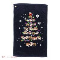 Hedgehog Christmas Tree Golf Towel thumb 0
