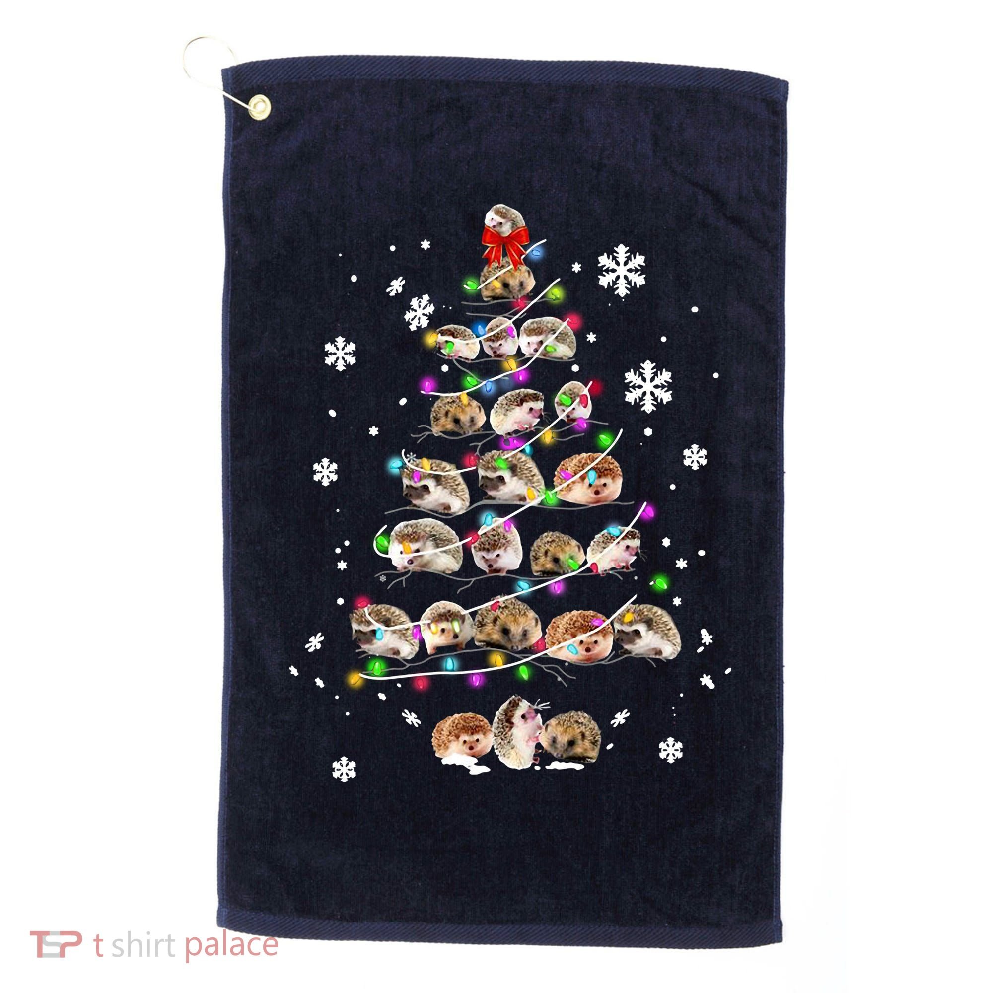 Hedgehog Christmas Tree Golf Towel