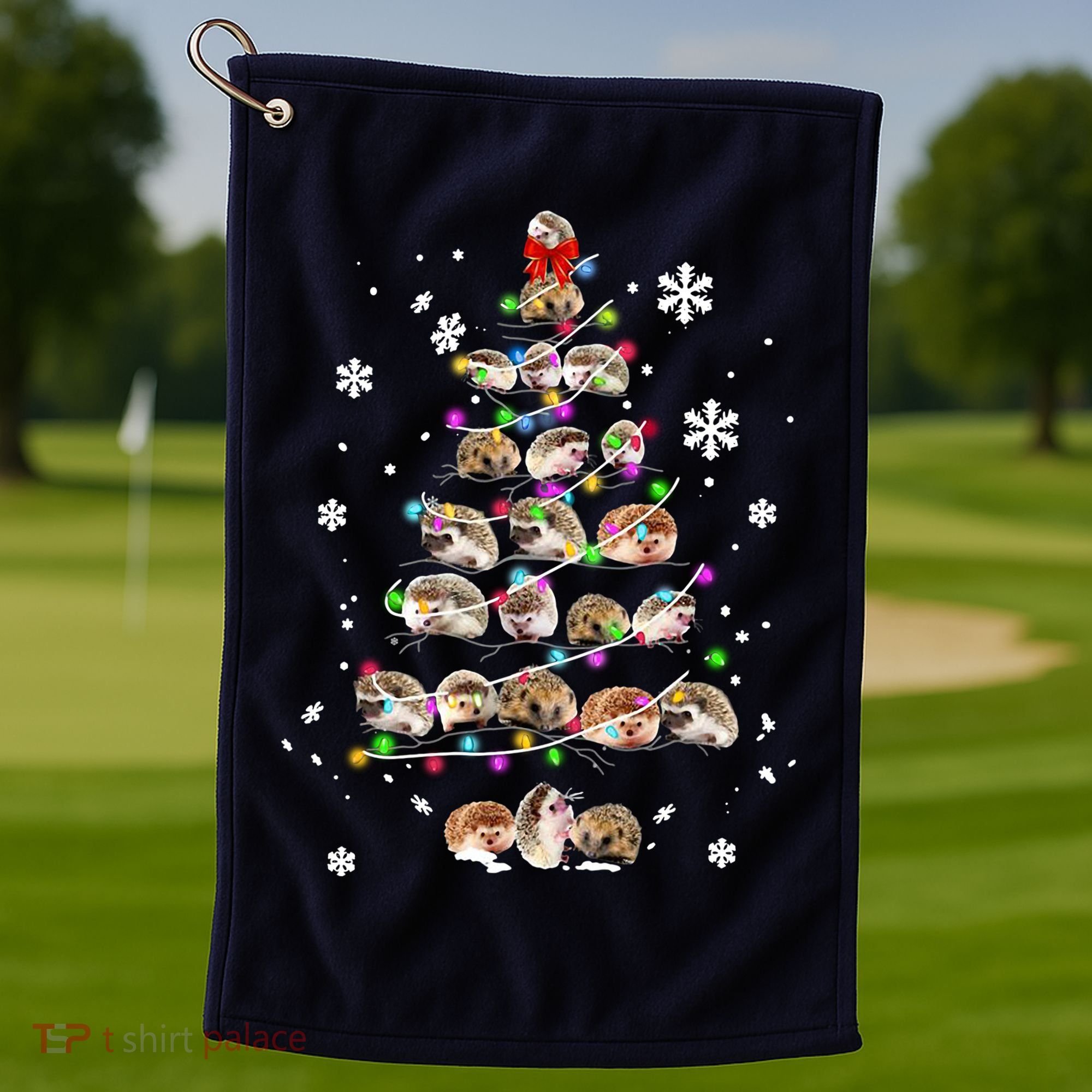 Hedgehog Christmas Tree Golf Towel