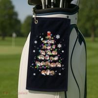 Hedgehog Christmas Tree Golf Towel thumb 2