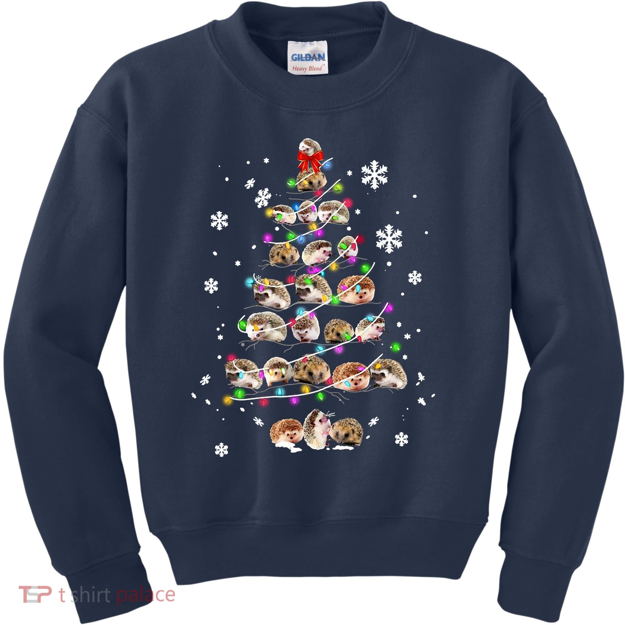 Hedgehog Christmas Tree Kids Sweatshirt