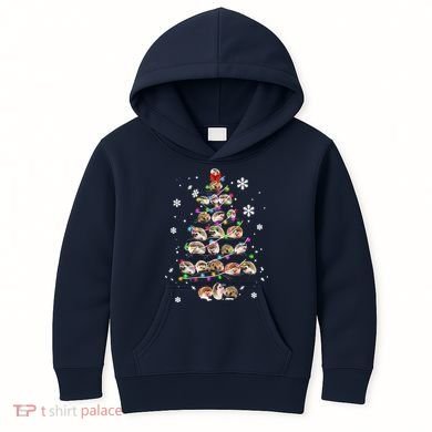 Hedgehog Christmas Tree Kids Hoodie