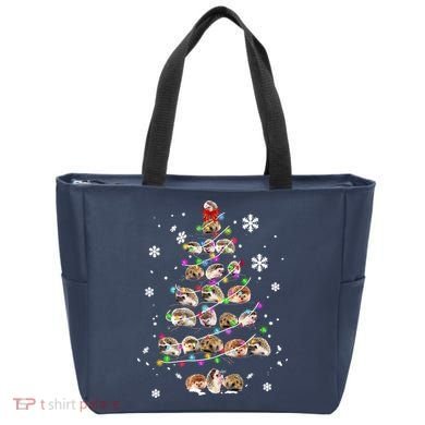Hedgehog Christmas Tree Tote Bag