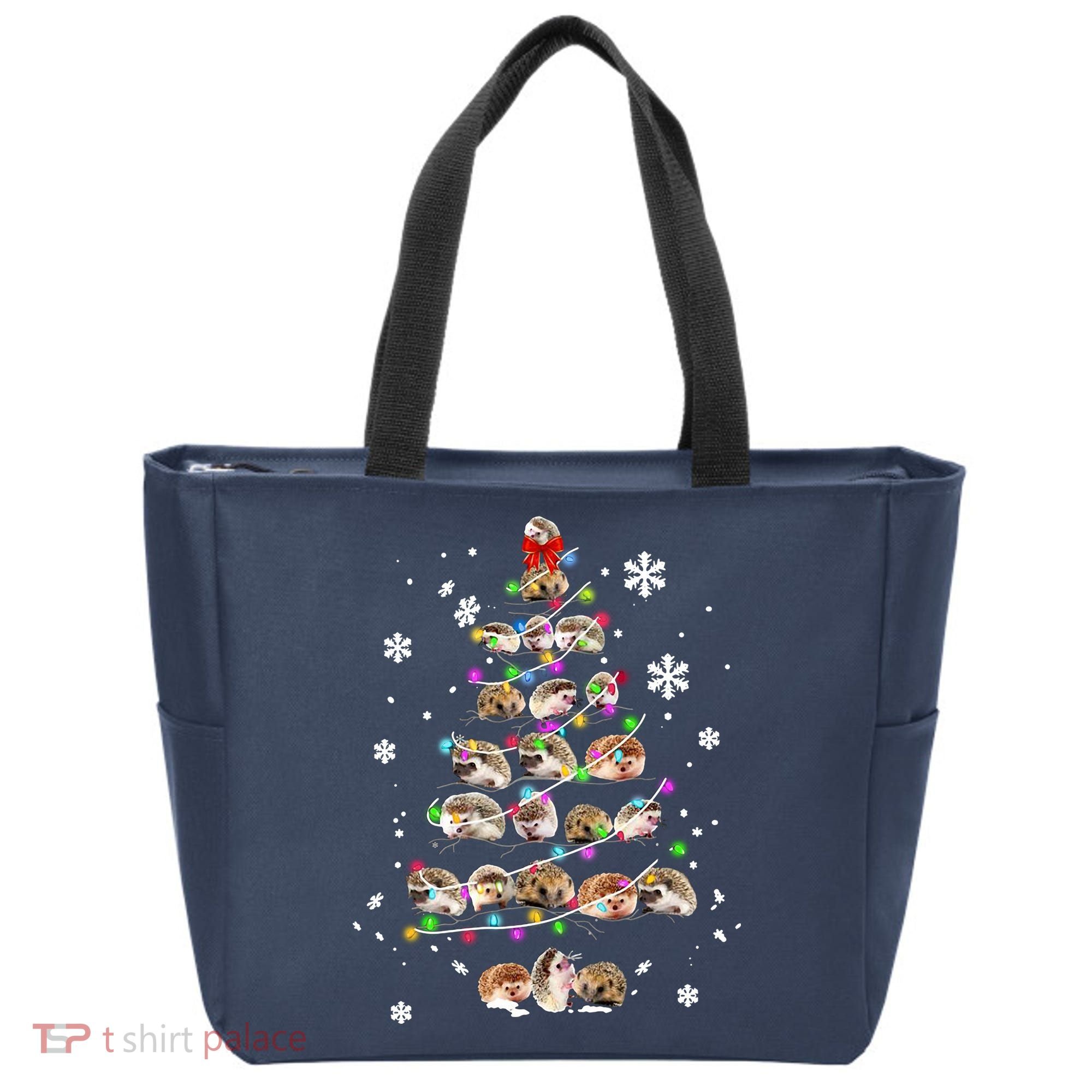 Hedgehog Christmas Tree Tote Bag