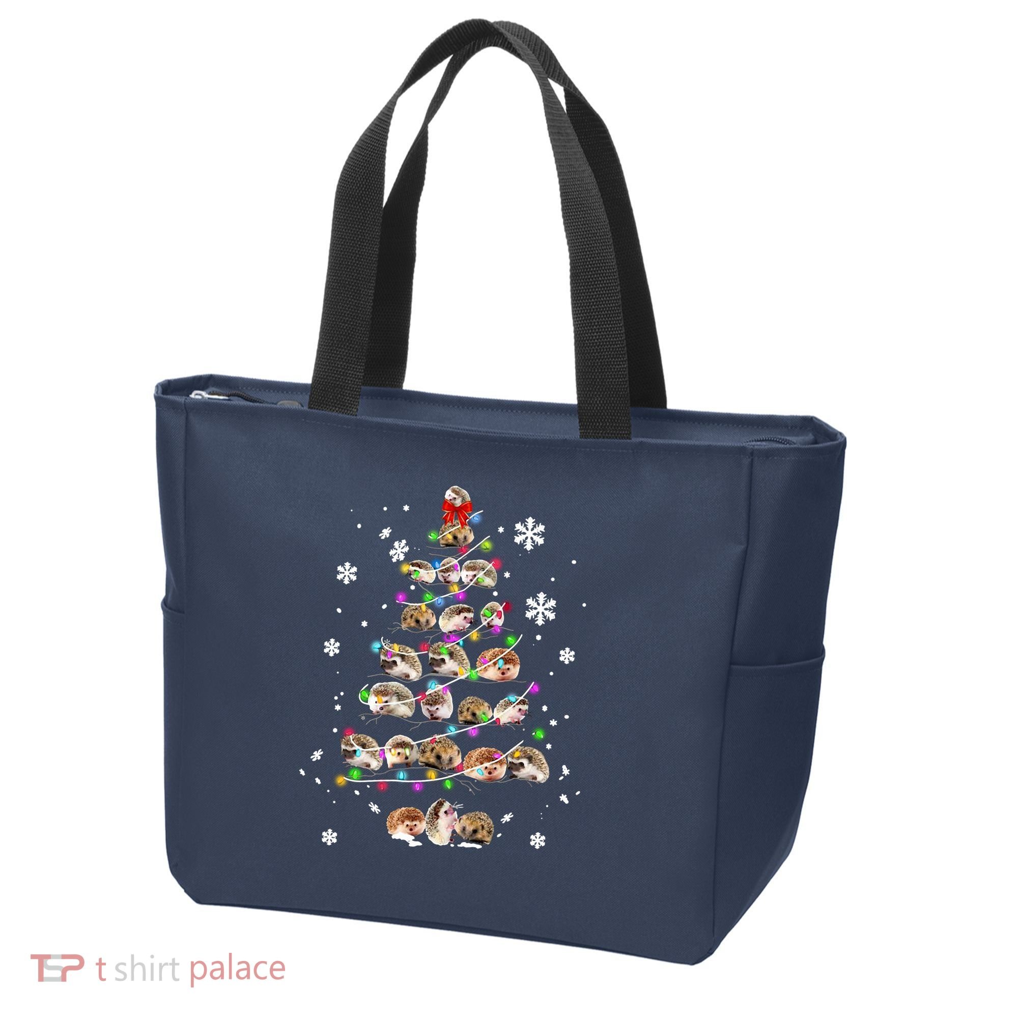 Hedgehog Christmas Tree Tote Bag