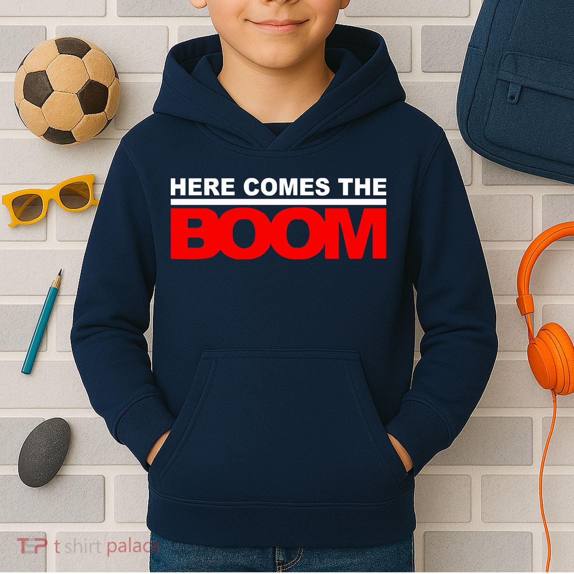 Here Comes The Boom Kids Hoodie
