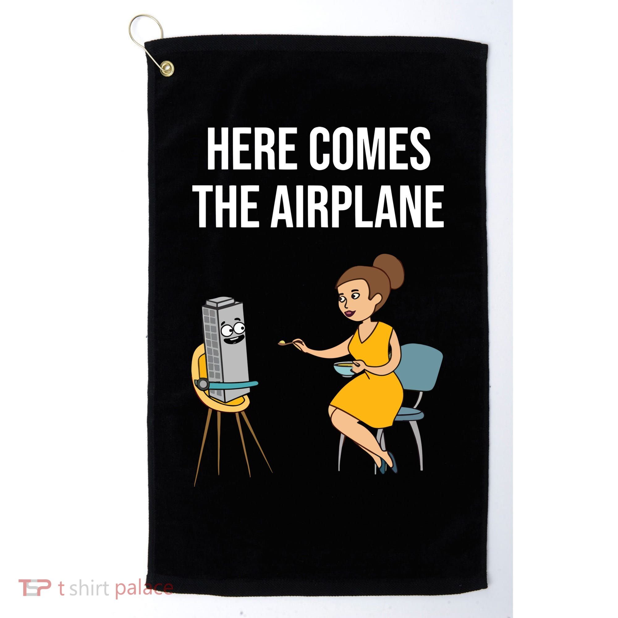 Here Comes The Airplane Golf Towel