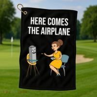 Here Comes The Airplane Golf Towel thumb 1