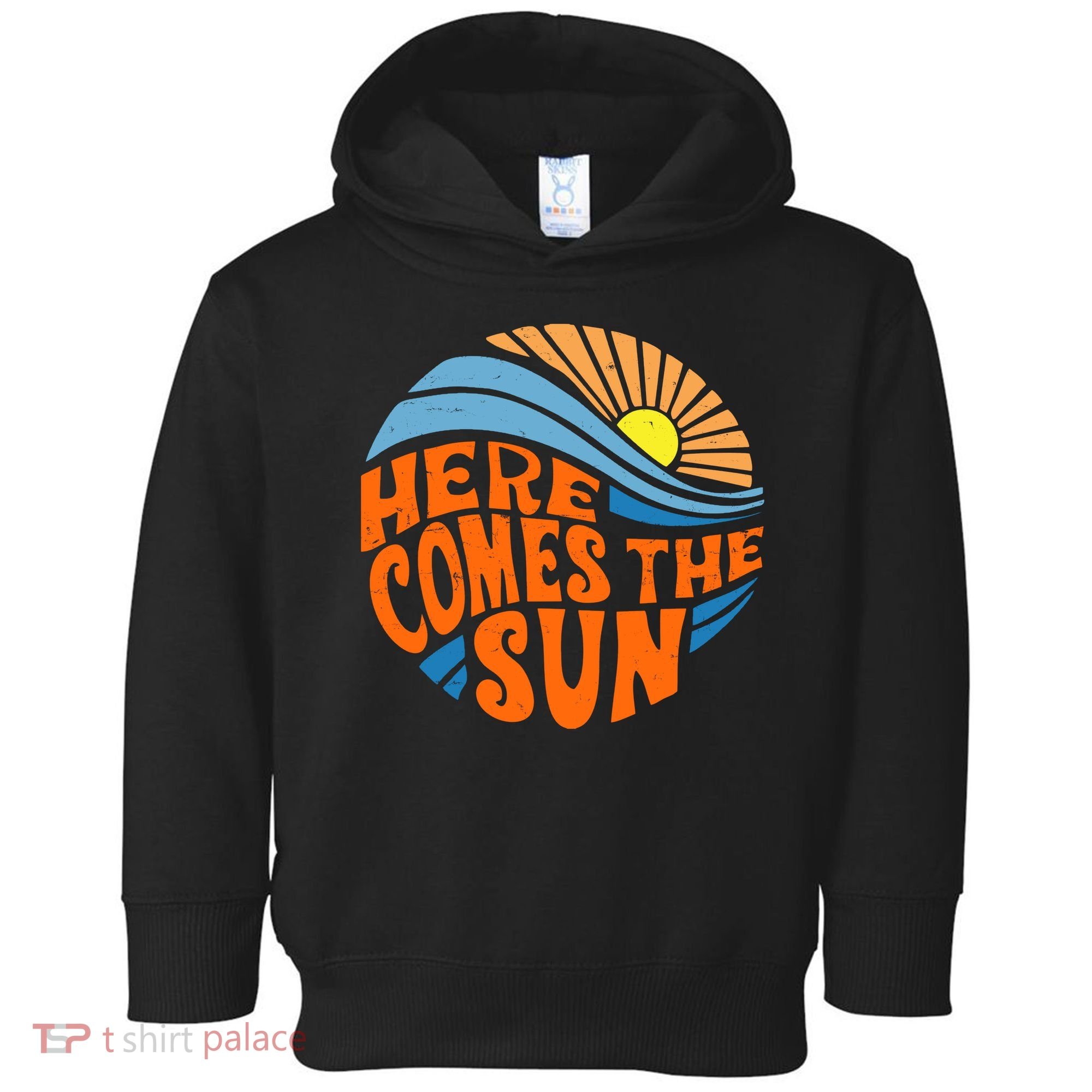 Here Comes The Sun Retro Summer Toddler Hoodie