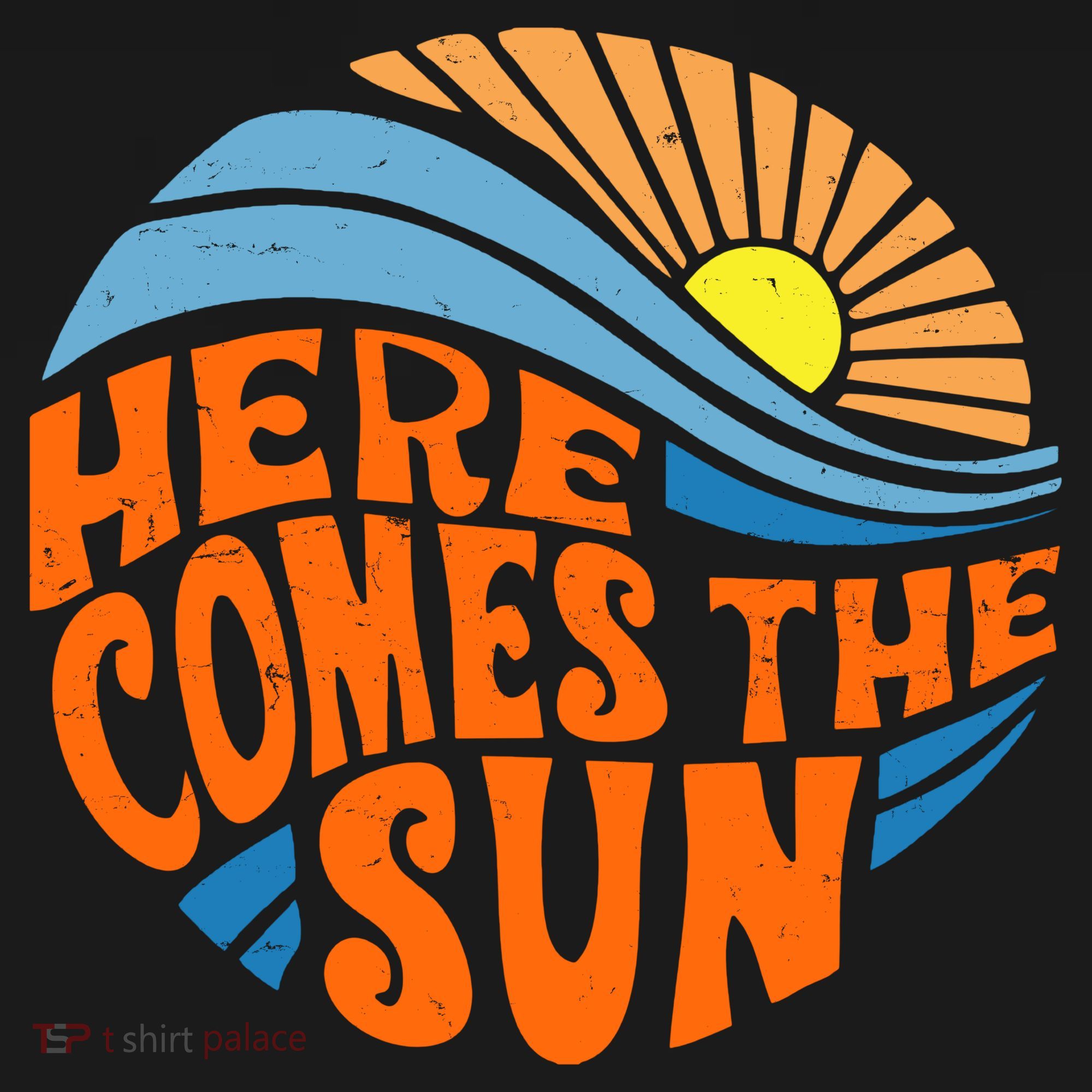 Here Comes The Sun Retro Summer Toddler Hoodie