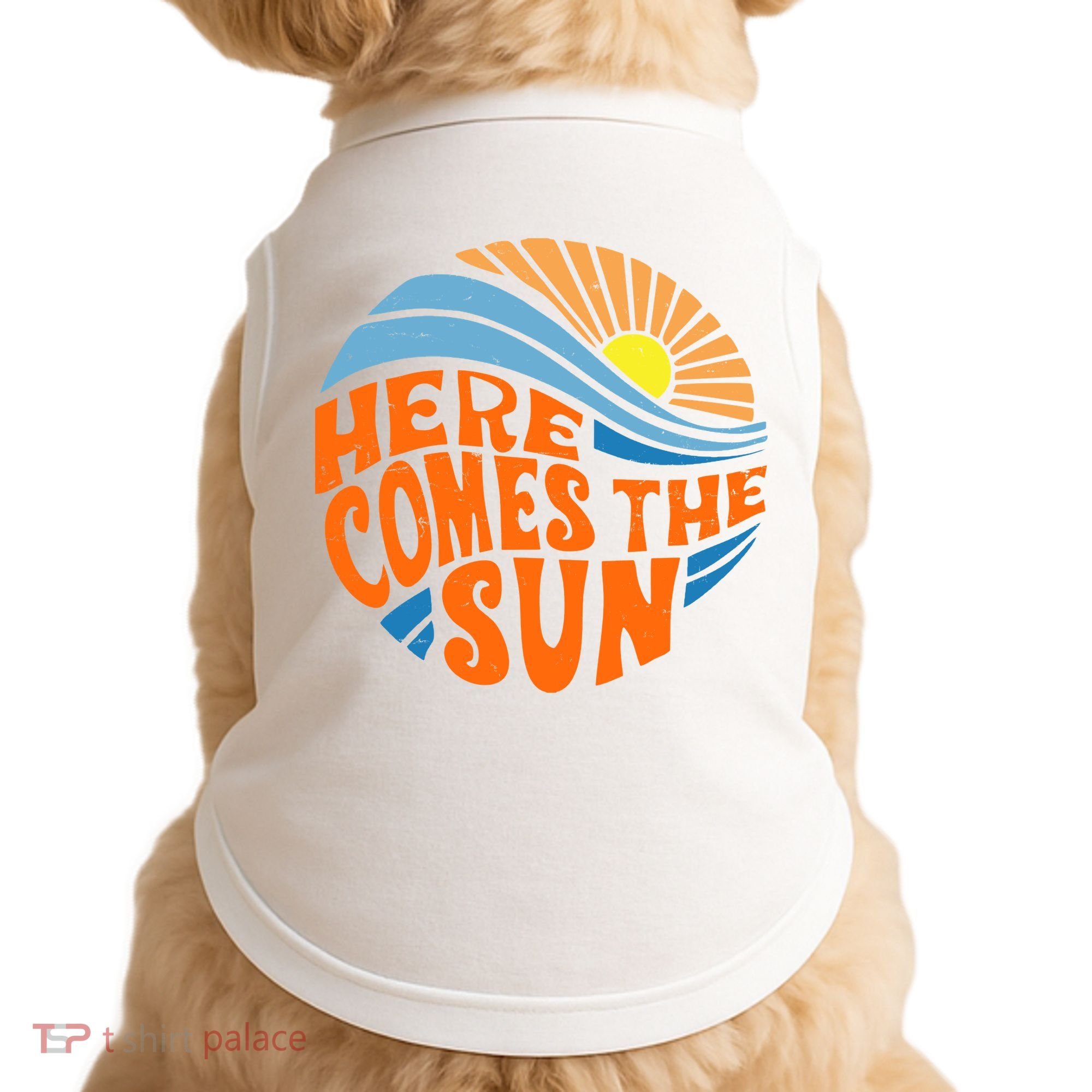 Here Comes The Sun Retro Summer Doggie Tank