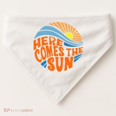 Here Comes The Sun Retro Summer USA-Made Doggie Bandana