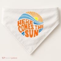 Here Comes The Sun Retro Summer USA-Made Doggie Bandana thumb 0