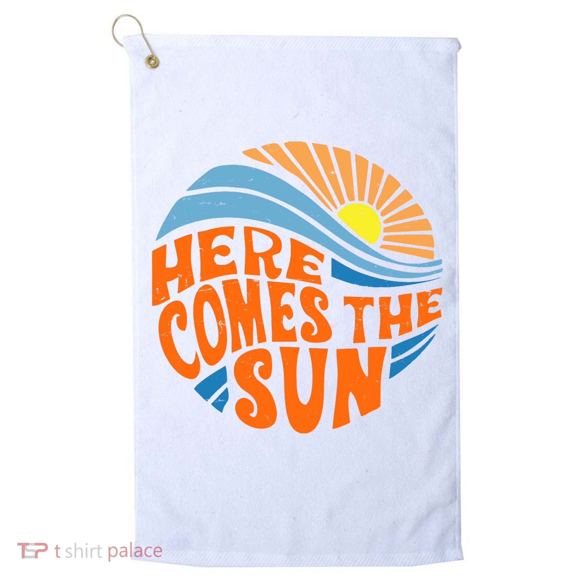 Here Comes The Sun Retro Summer Golf Towel