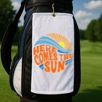 Here Comes The Sun Retro Summer Golf Towel thumb 2